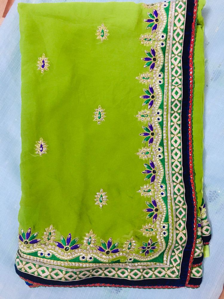 heavy work saree