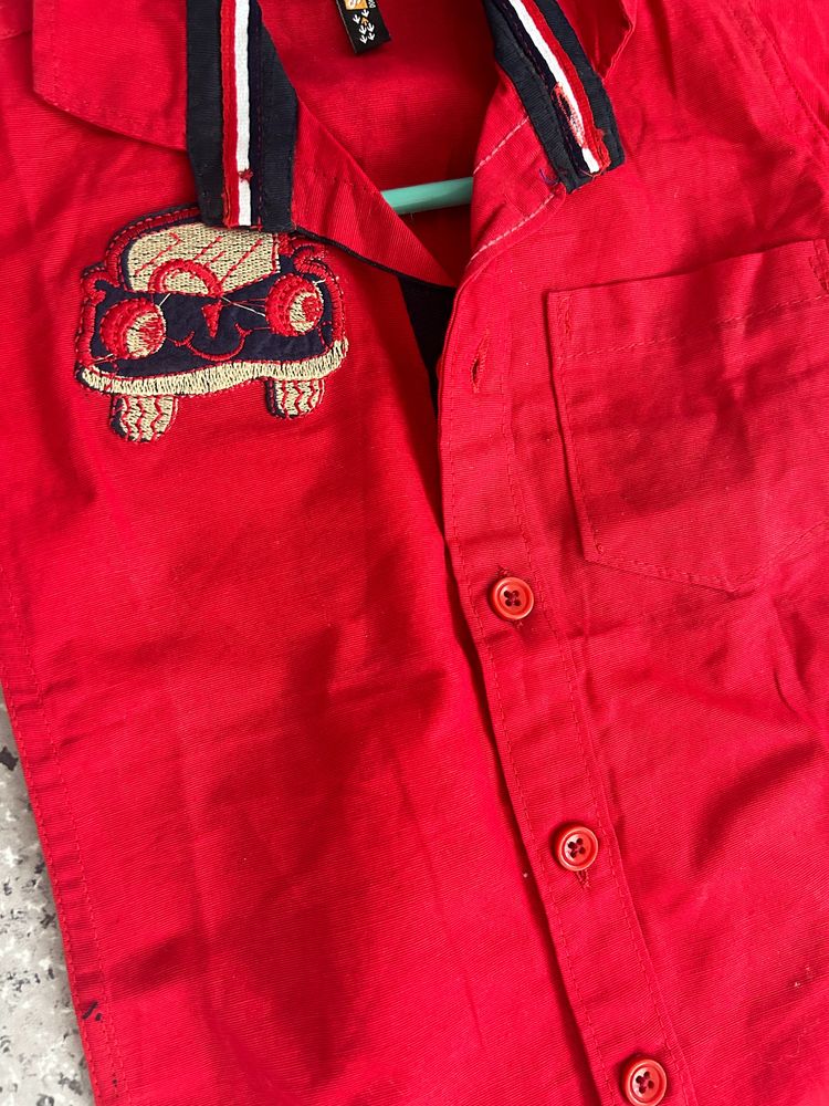 Red Car Applique Shirt