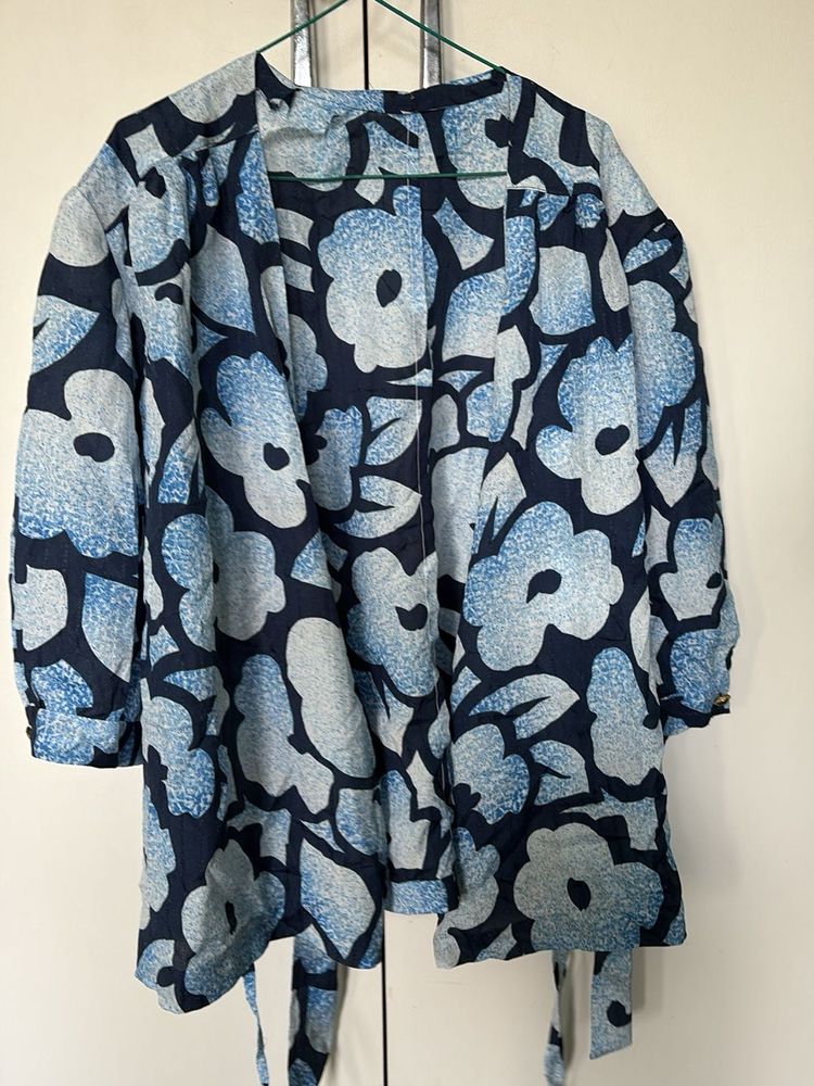 Floral Print Wrap Top