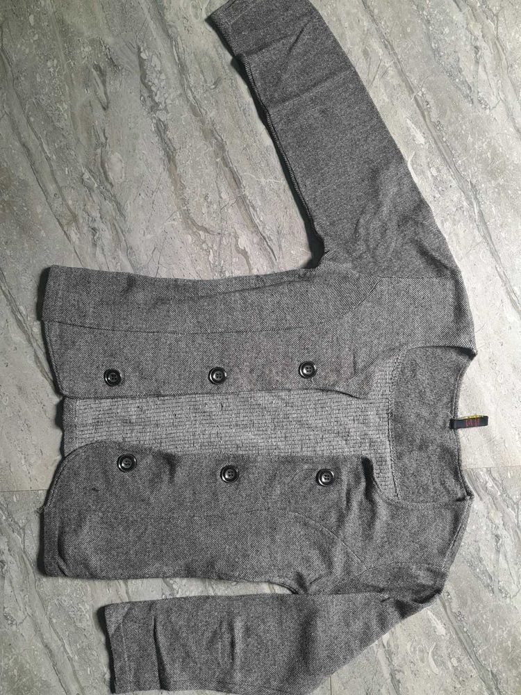 Grey Knit Jacket