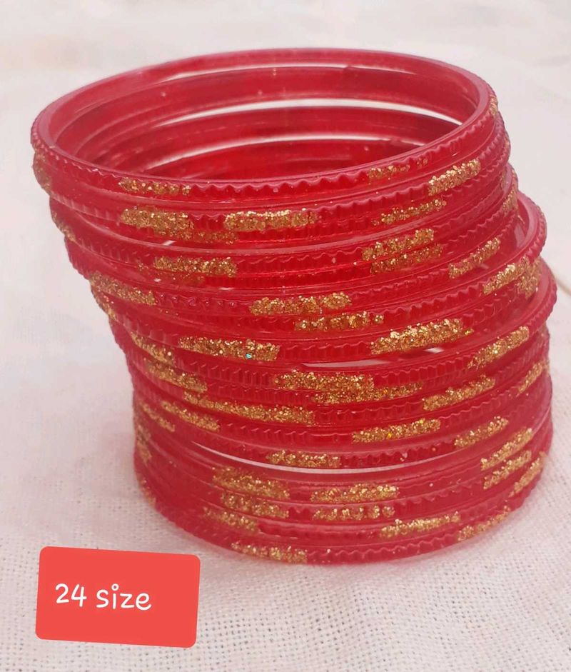 pink glass bangals