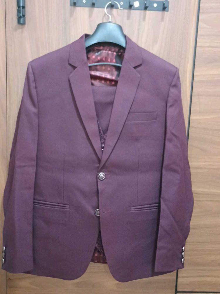 Burgundy Suit with pant- Formal Style