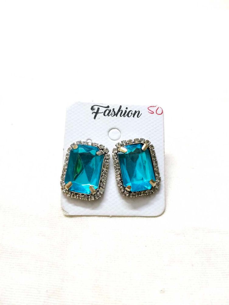 Teal Gemstone Earrings