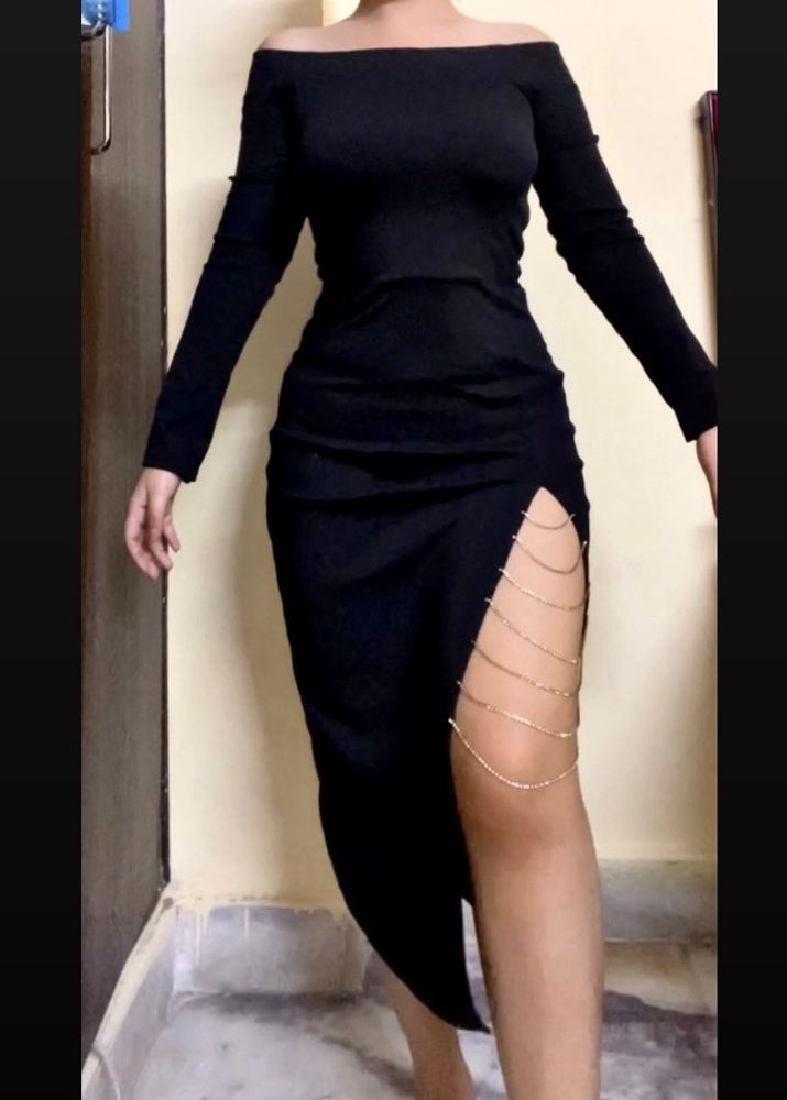 Rhinstone Dress In Black🖤