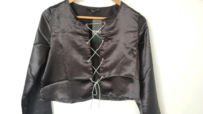 Shein Lace-Up Crop Top