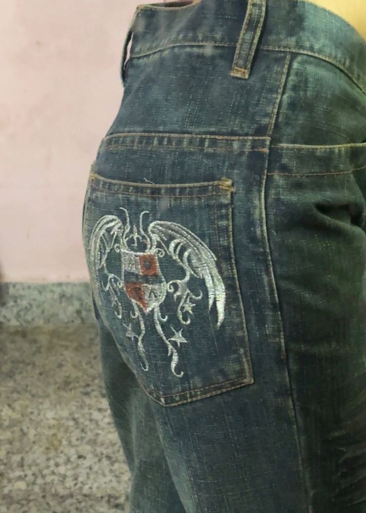 Embroidered Denim Jeans