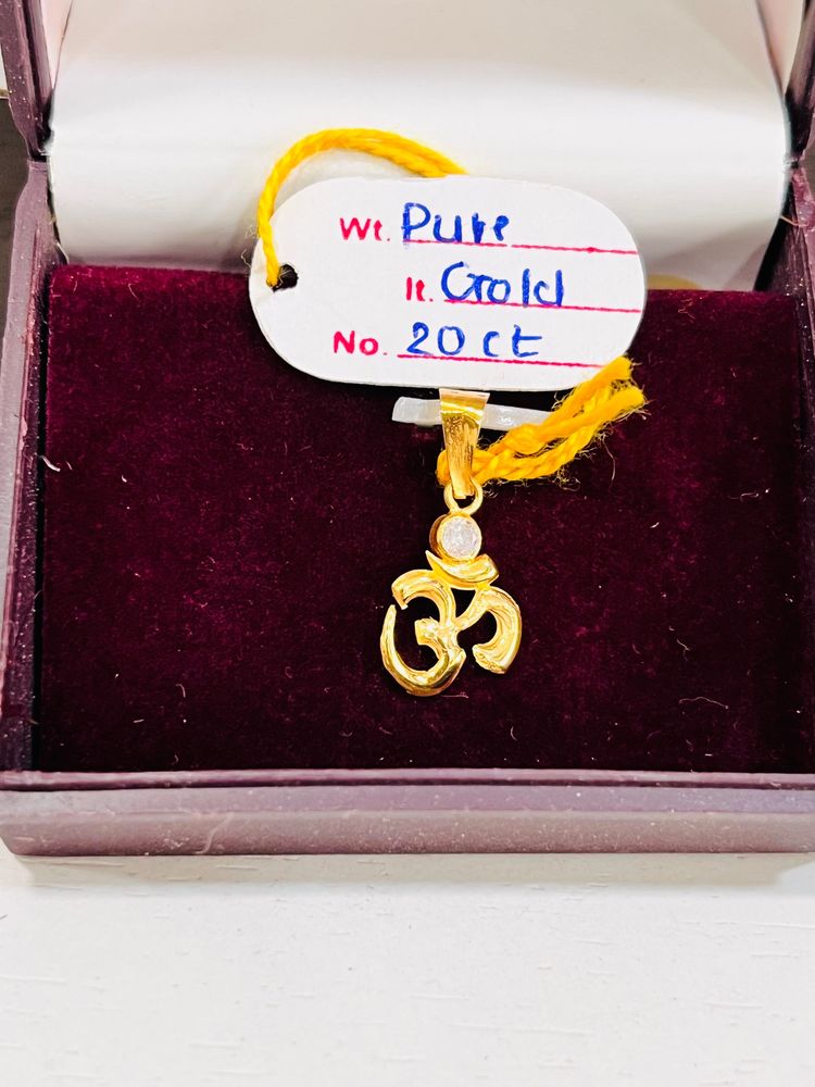 pure gold 20 carat om pendent