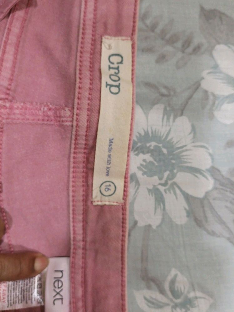 Cropped Pink Denim. Gently Used In Great Condition