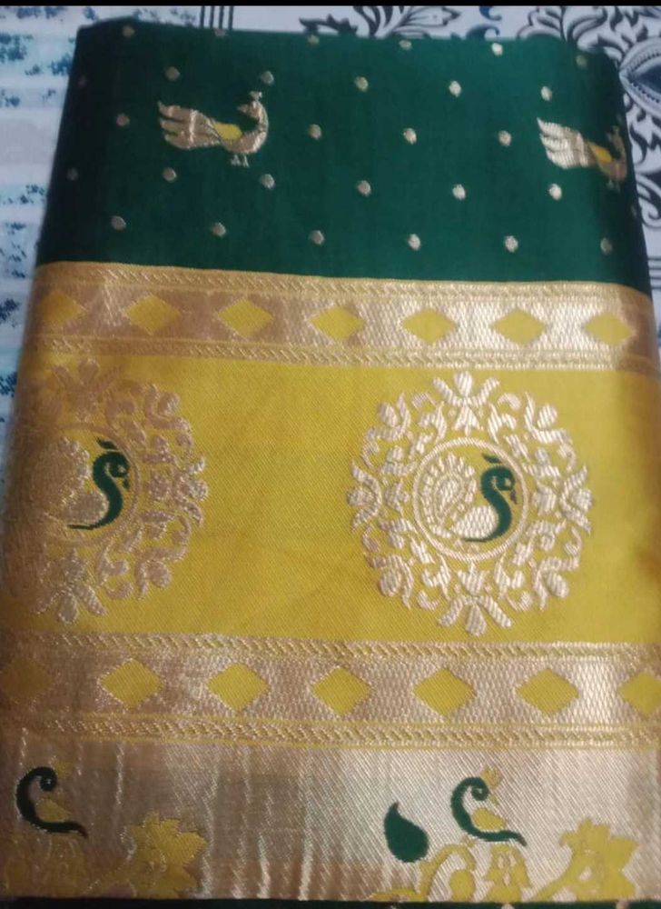 New Yellow &amp; Green Saree