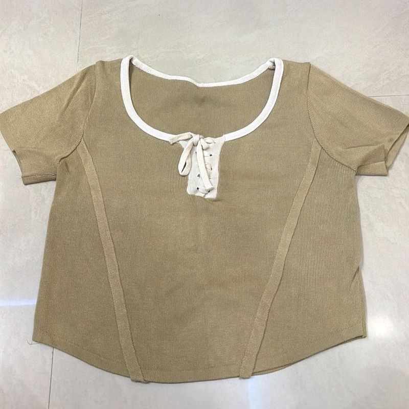 Tan Short Sleeve Top