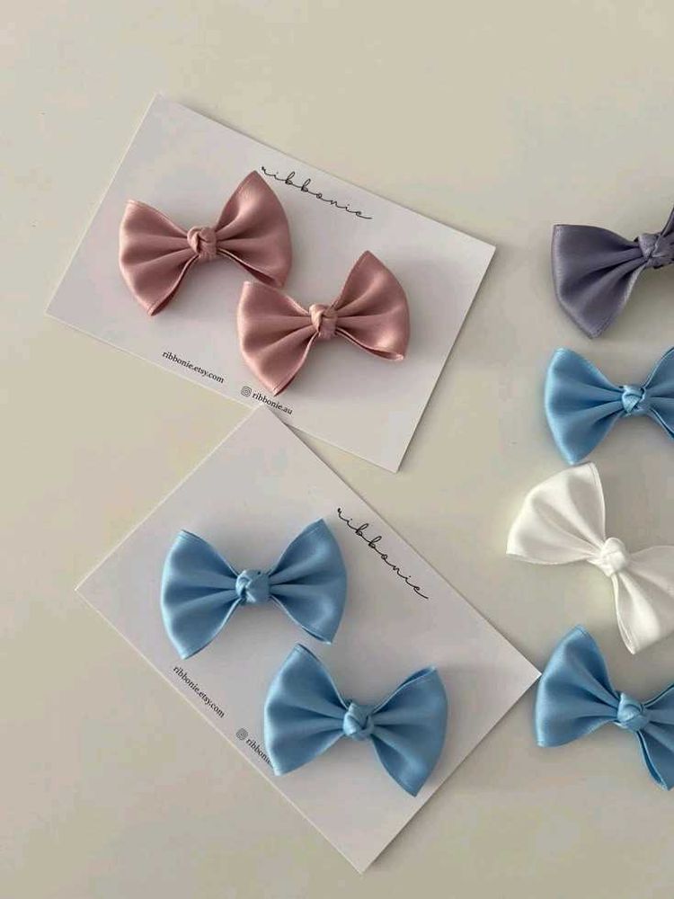 Ribbon Bow Hair Clips (Set)