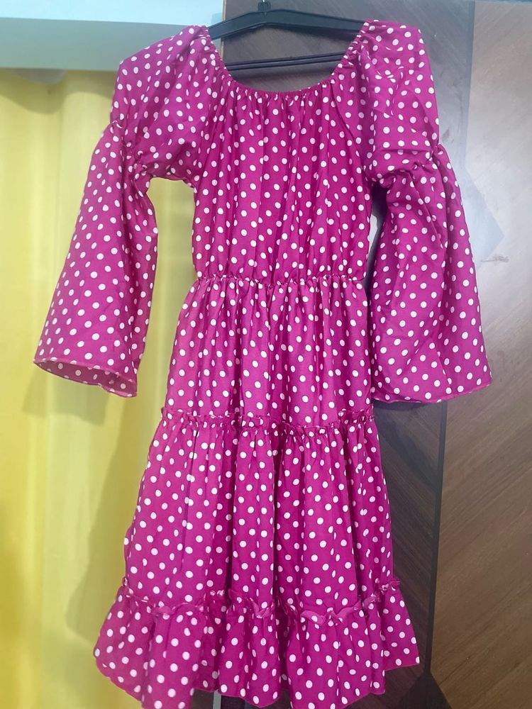 Pink Polka Dots Dress