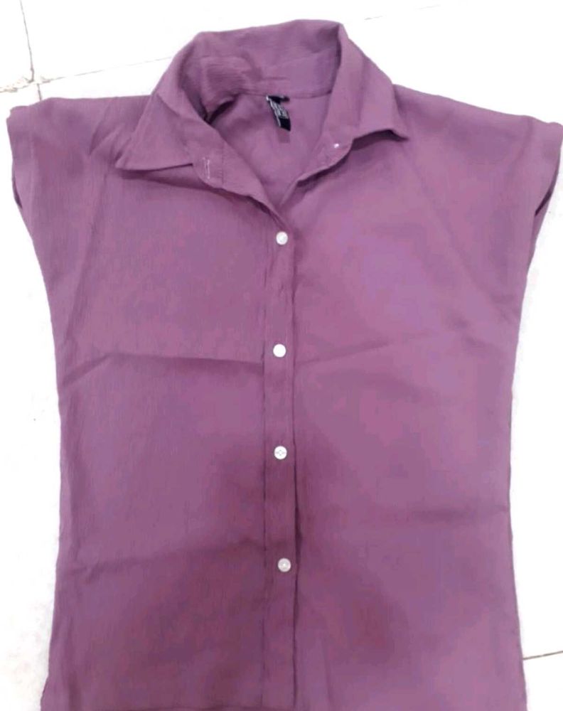Lavender Half Sleeves Shirt