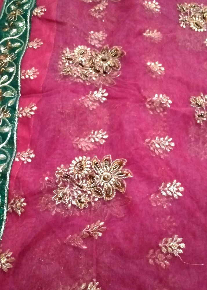 Saree Net Rose Pink Colour