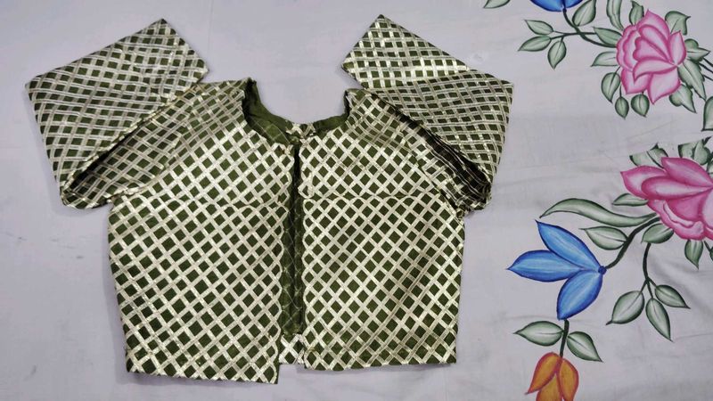 Green Brocade Blouse