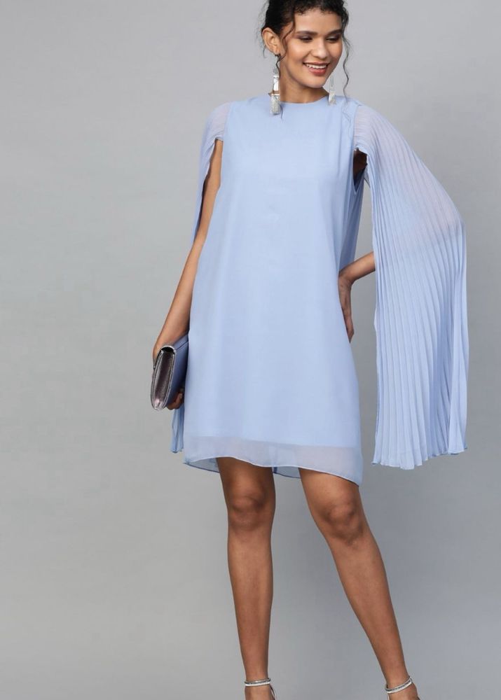 Blue Cape Style Dress - Like New