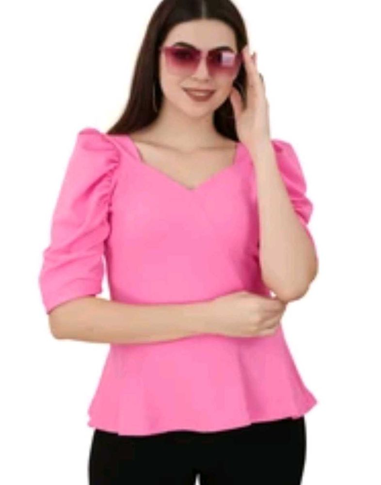 🛍️ Pink Peplum Top ⭐⭐⭐⭐⭐