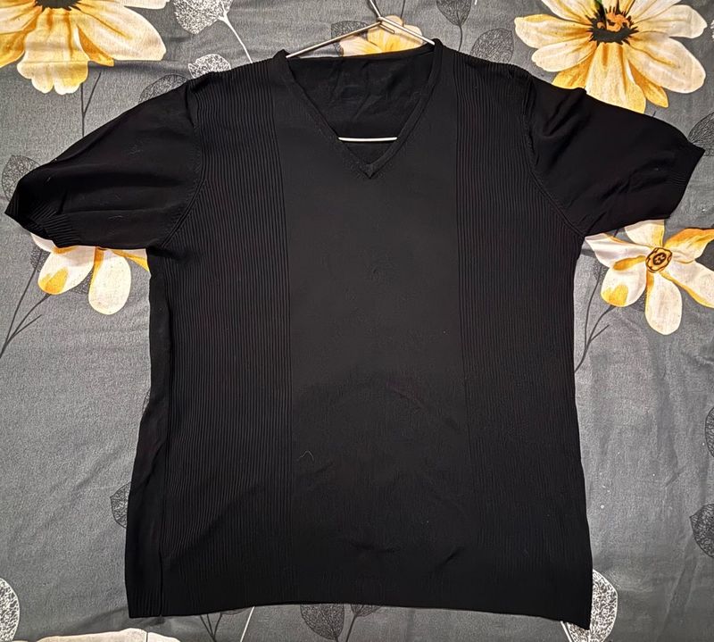 Black V-Neck T-Shirt