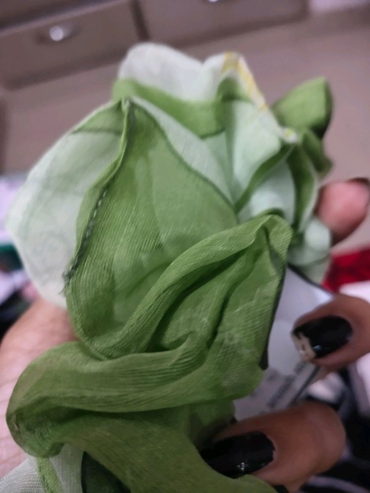 Scrunchies Green  Crepe
