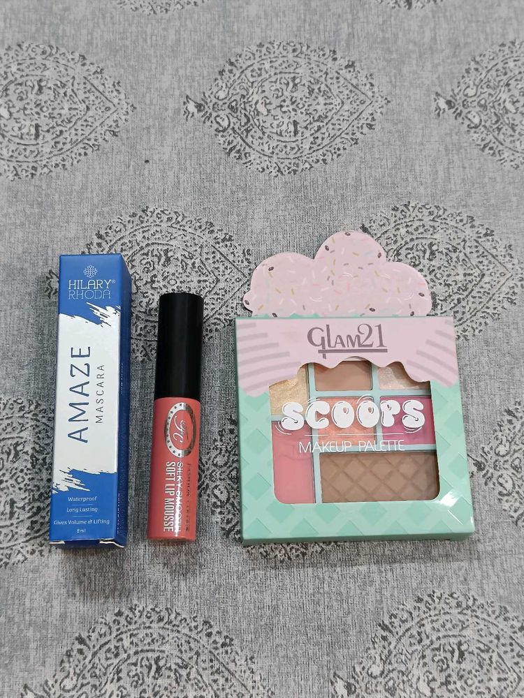 Glam21 Eye Shadow Palette +  Mascara + Lip Mousse