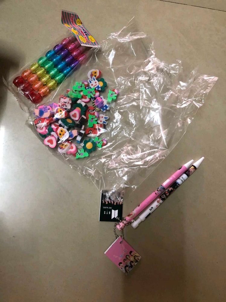 BTS Stationery Set - Pens, Erasers, &amp; More!