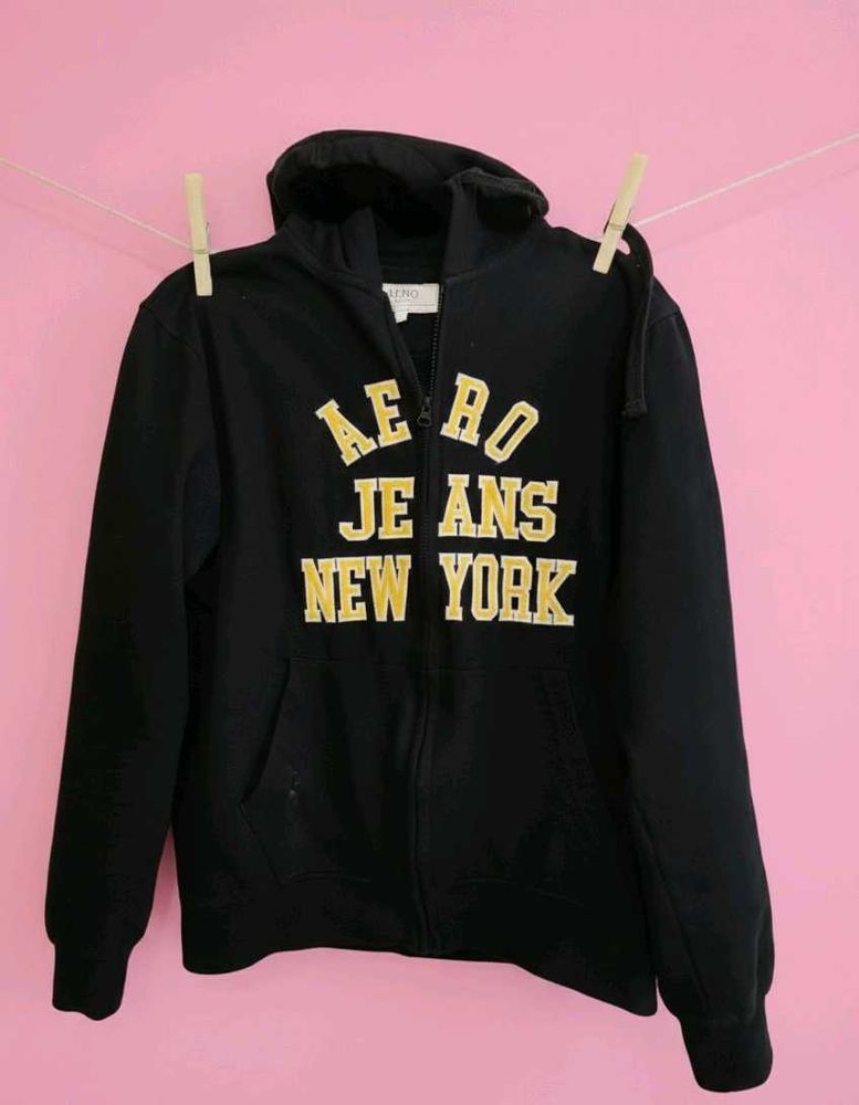 Aero Jeans Black Zip-Up Hoodie