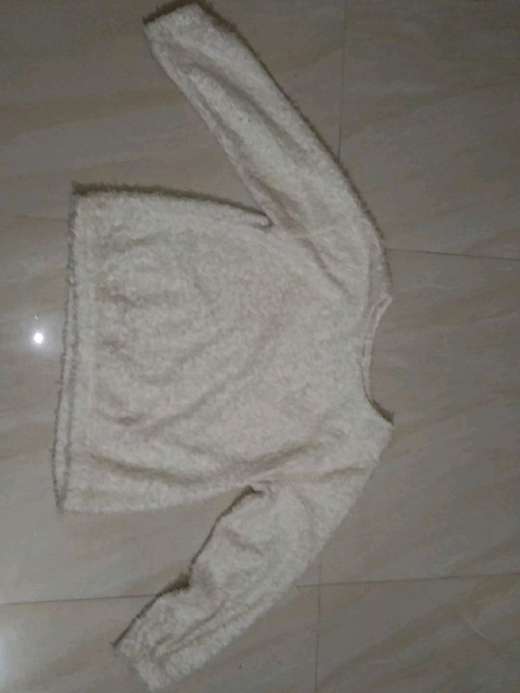 Cozy Cream Fuzzy Knit Pullover