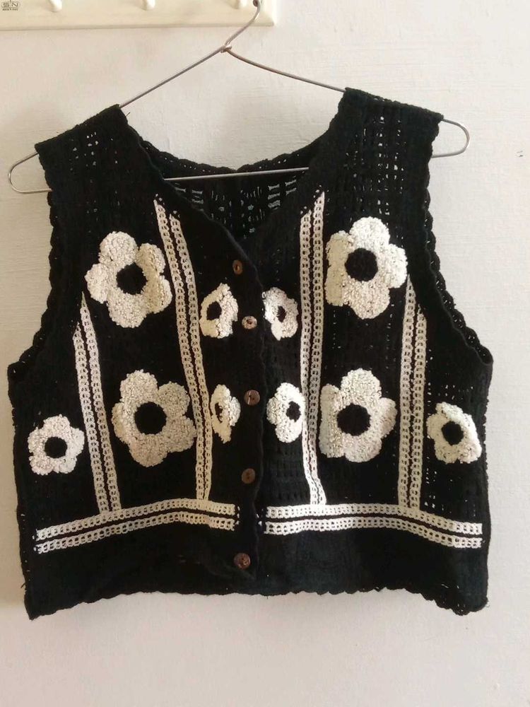 Crochet Floral Vest