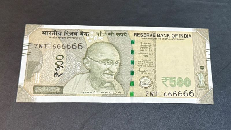 500 Rs Serial Number 666666 Rare