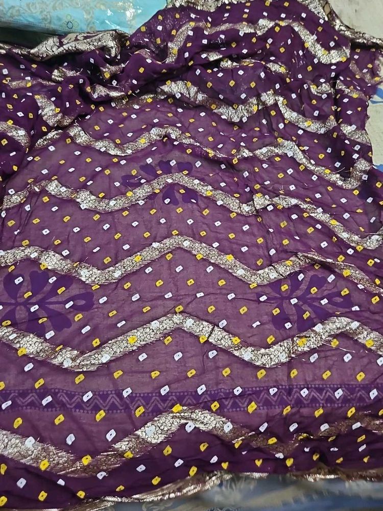 Purple Bandhani Saree