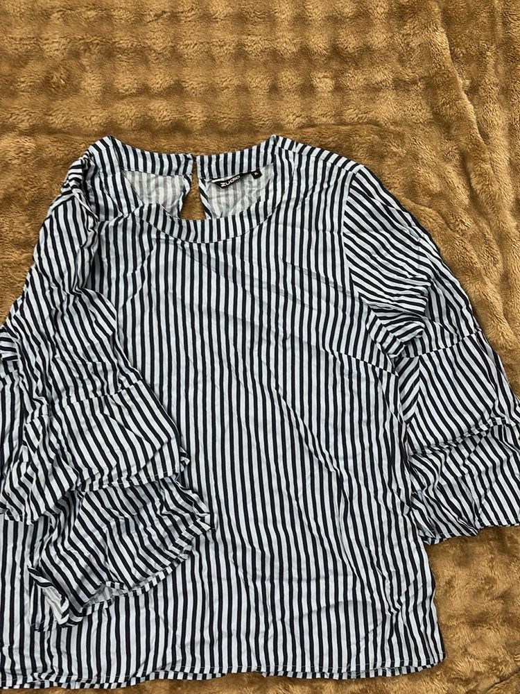 Striped Black and White Top