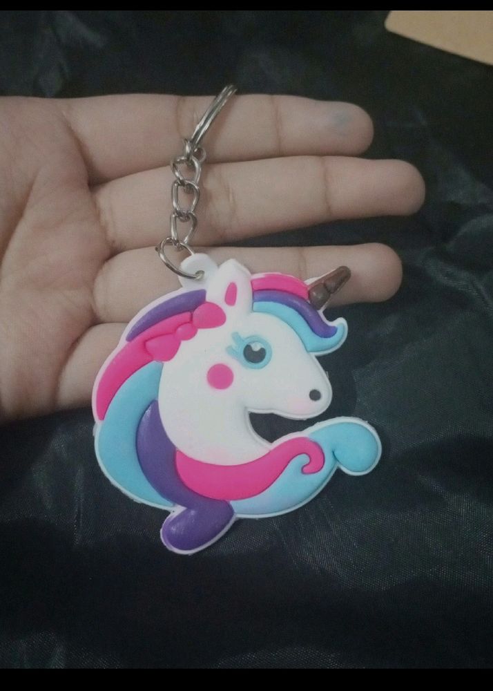 A Rubber Unicorn Keychain