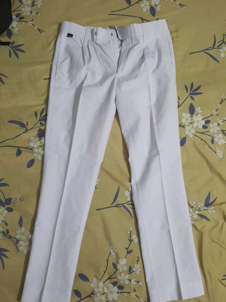 White Pleated Dress Pants