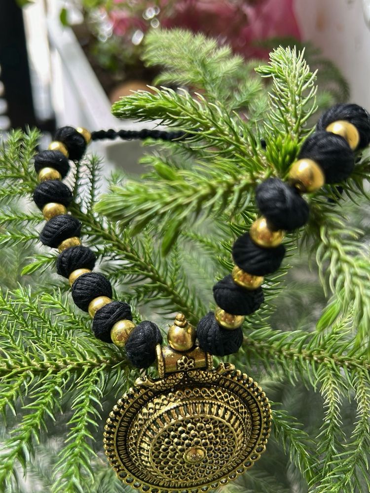 Handmade Black &amp; Gold Statement Necklace