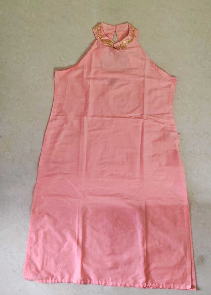 Pink Kurti Set With Kotadoria Dupatta