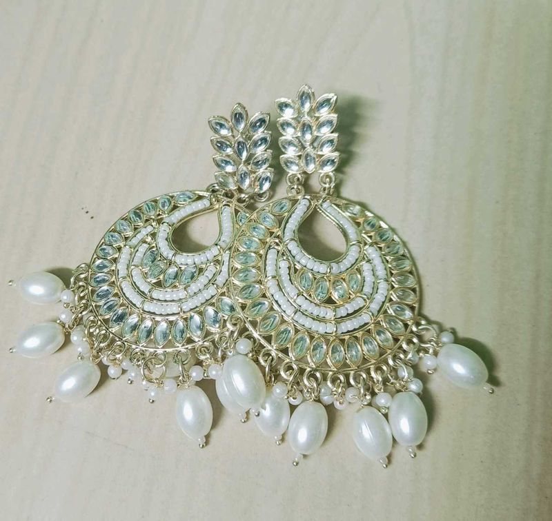 Pearl Drop Chandbali Earrings