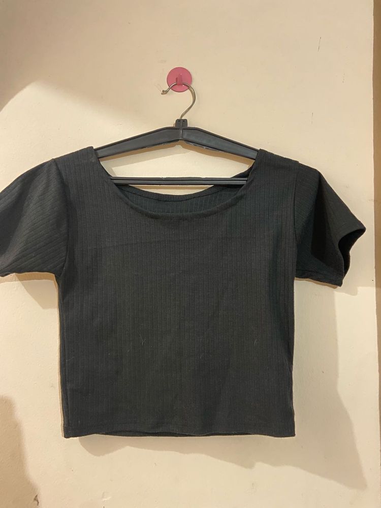 Black casual Crop