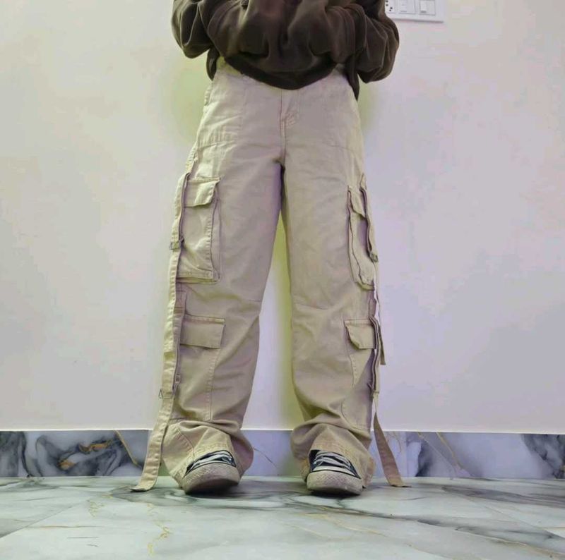Beige Cargo Pants