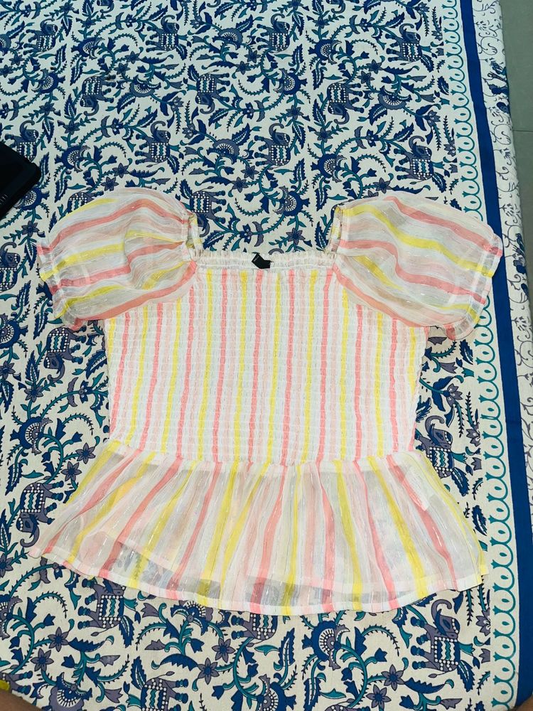 Multicolour Peplum Top