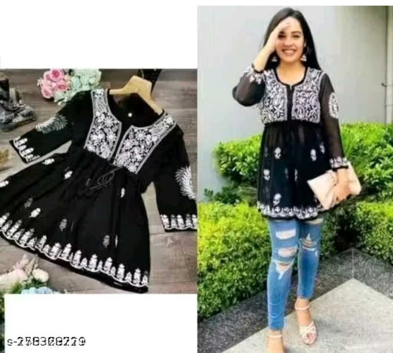 Black Embroidered Kurti