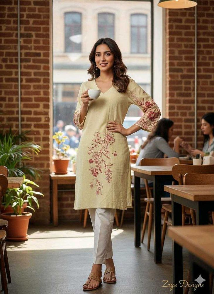 short kurta Beige colour