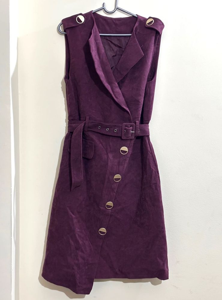 Stylish Purple Sleeveless Dress