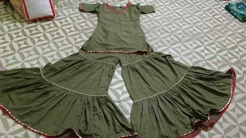 Green Kurta Palazzo Set