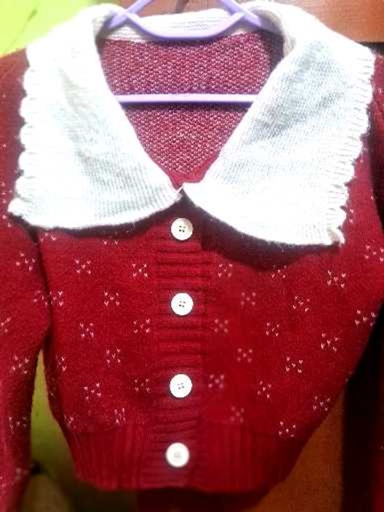 Red Knit Cardigan