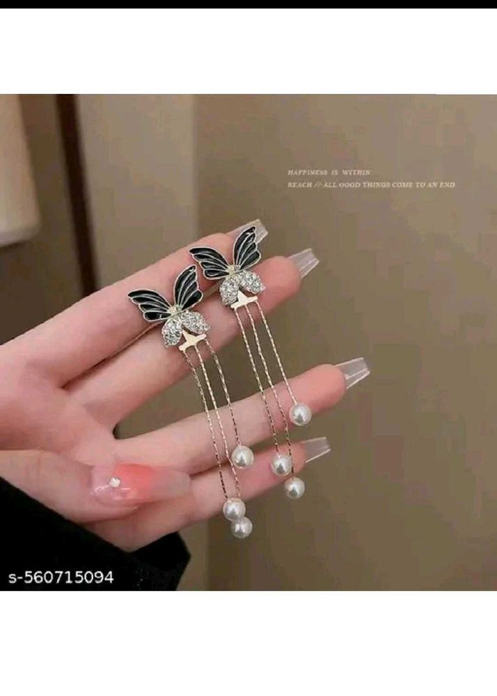 Butterfly Pearl Drop Earrings