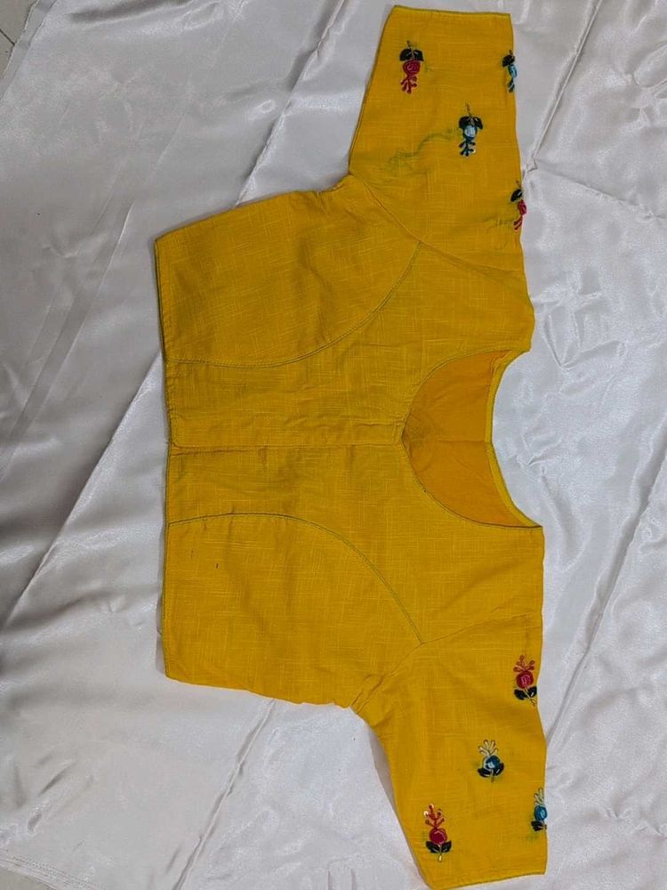 Yellow Embroidered Blouse
