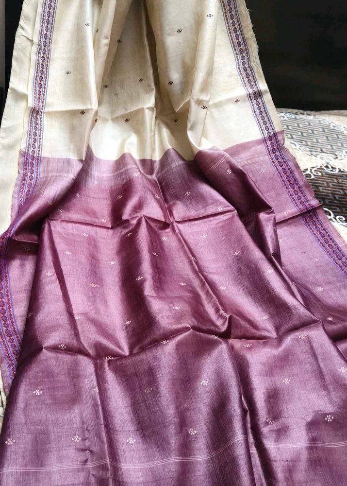 Hand Embroidered double shade Silk Saree