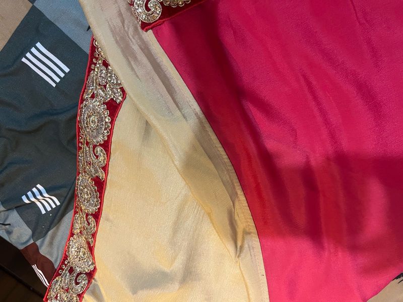 Elegant Pink &amp; Gold Saree