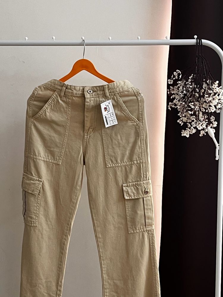 New Beige Cargo Jeans