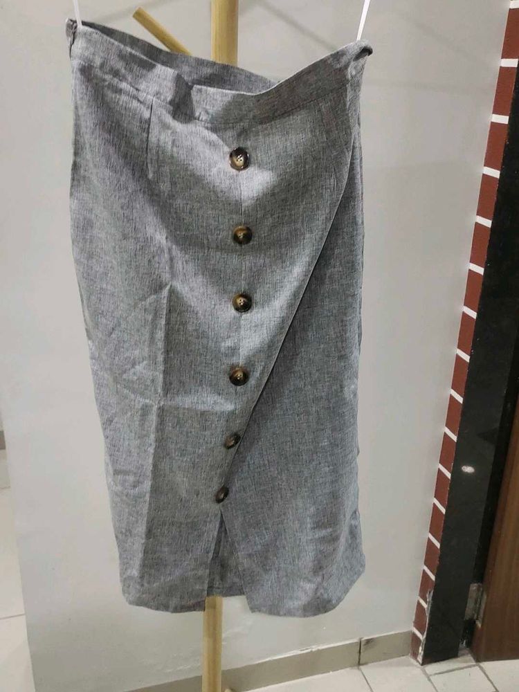 Formal Grey Pencil Skirt